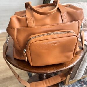Monos Tan Leather Travel Bag